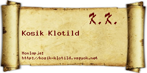 Kosik Klotild névjegykártya